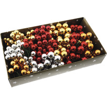 Globuri decorative de pom de Crăciun într-o cutie pentru decorațiuni de Crăciun