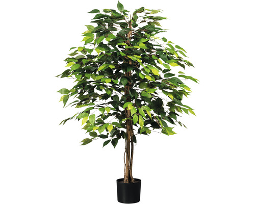Plantă artificială Ficus benjamina în ghiveci H 120 cm verde