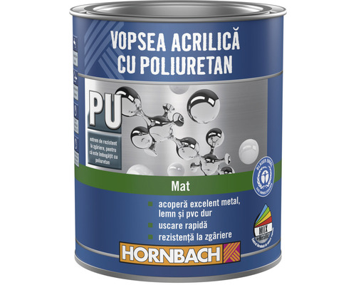 Lac acrilic cu poliuretan Hornbach mat RAL 9005 negru 125 ml
