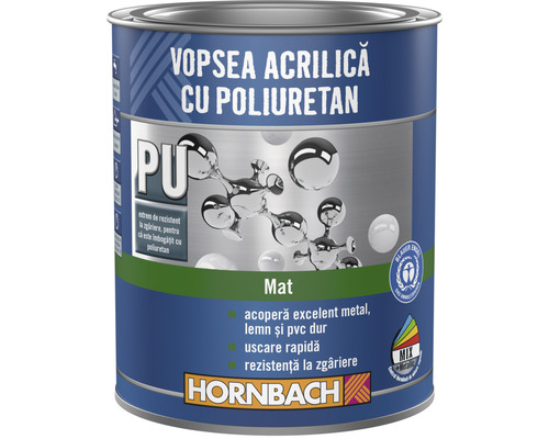 Lac acrilic cu poliuretan Hornbach mat RAL 5010 albastru gențiană 125 ml