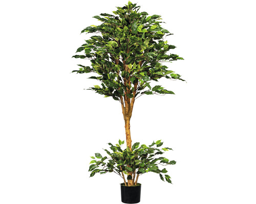 Plantă artificială Ficus benjamina în ghiveci H 150 cm 1482 frunze verde