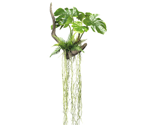 Plantă artificială Splitphilodendron cu rădăcini H 160 cm verde