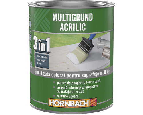 Grund acrilic 3 în 1 Hornbach Multigrund gri 750 ml Grund acrilic 3 în 1 Hornbach Multigrund gri 750 ml