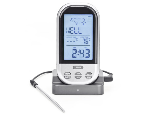 Termometru digital pentru grătar cu senzor de temperatură și stație de încărcare