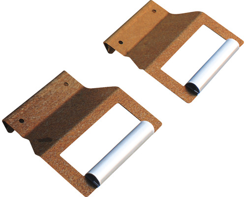 Două suporturi metalice pentru role pentru montarea rolelor