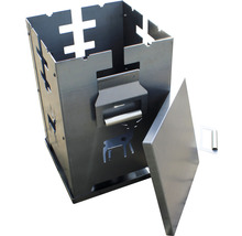 Șemineu de grădină metalic cu ușă