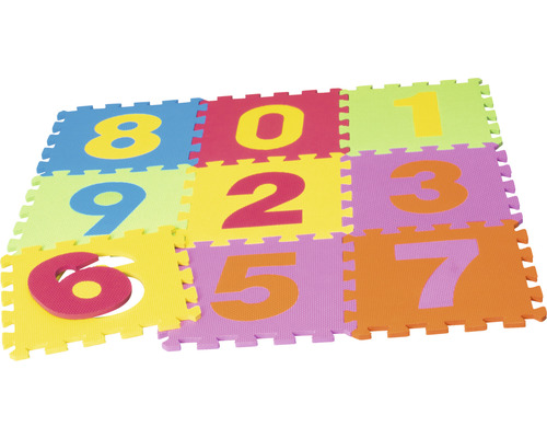 Covor puzzle cifre, 10 piese 30x30 cm