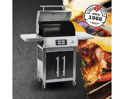 Grătar electric din oțel inoxidabil cu suprafețe de depozitare și dulap inferior