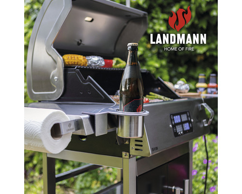Grătar Landmann cu suport pentru rolă de hârtie și suport pentru băuturi