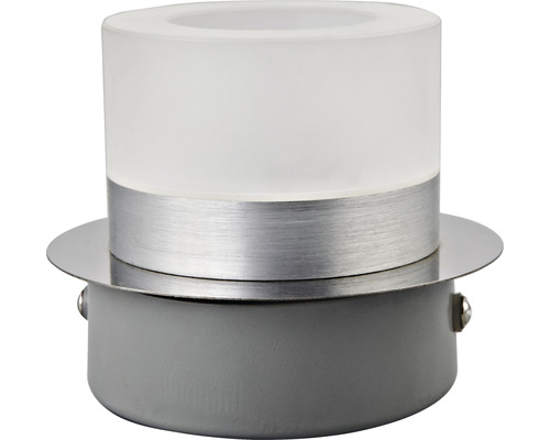 Lampa de perete cu abajur din sticlă mată și elemente metalice