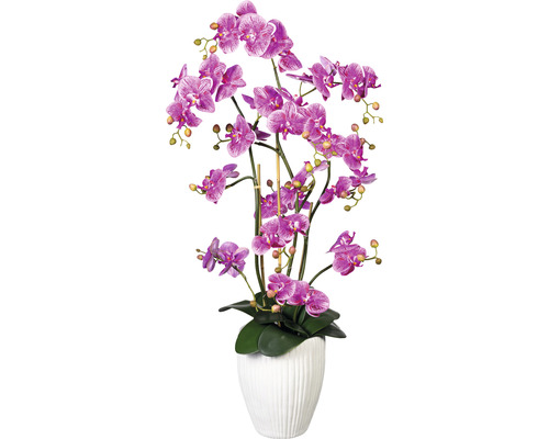 Plantă artificială Orhidee fluture Phalaenopsis în vas H 110 cm lila