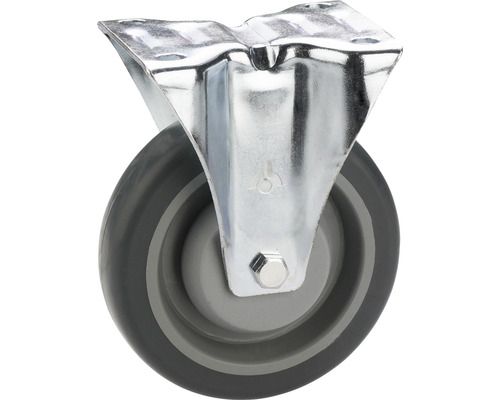 Roată plastic & cauciuc plin Tarrox Ø100mm, placă fixare 105x85 mm, cu rulment Roată pivotantă cu carcasă din oțel și roată din poliuretan