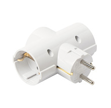 Adaptor T alb pentru prize
