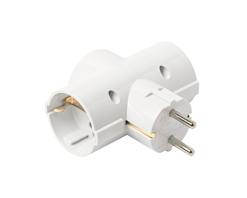 Adaptor T alb pentru prize
