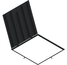 Capac dreptunghiular de canalizare din metal cu capac deschis