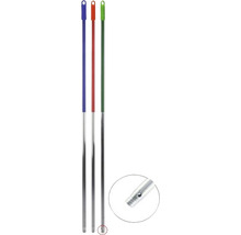 Trei mânere colorate din aluminiu cu filet pentru echipamente de curățare.