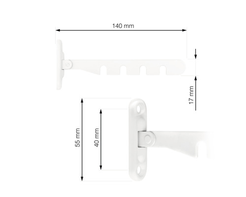 Desen tehnic al unui cârlig de haine pivotant cu dimensiuni
