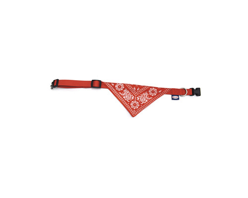 Zgardă cu bandană reglabilă nailon 2x35-50 cm roșu