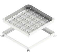 Trapă de vizitare pătrată cu structură de grilaj.