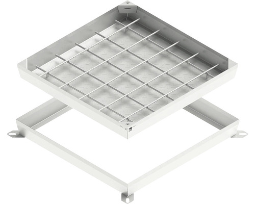 Cămin de vizitare pătrat din metal cu inserție de grilaj