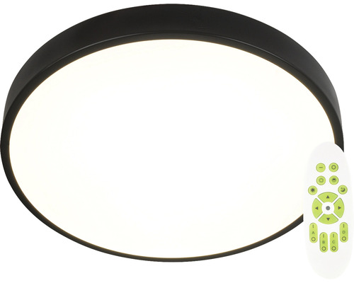 Plafonieră cu LED integrat Metal 40C RC 51W 5100 lumeni Ø40 cm, lumină albă 3000-6500K, incl. telecomandă, negru Plafonieră LED negru cu telecomandă