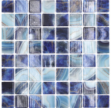 Mozaic piscină sticlă VP56384PUR albastru 31,6x31,6 cm