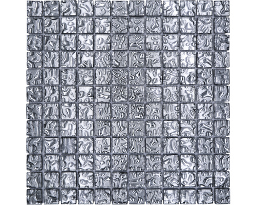 Mozaic sticlă XCM 8SB4 argintiu 29,8x29,8 cm Placă de mozaic pătrată cu suprafață neregulată