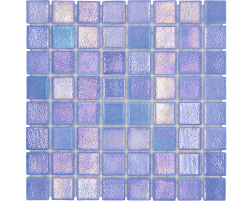 Mozaic piscină sticlă VP55382PUR albastru 31,6x31,6 cm Placă de mozaic din sticlă cu elemente pătrate