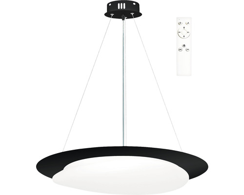 Pendul cu LED integrat Stone 51W 5100 lumeni 3000-6500K, cu telecomandă, negru Lustr negru cu LED și telecomandă
