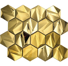 Mozaic metal HXM 30GO auriu 25,7x29,7 cm-thumb-0