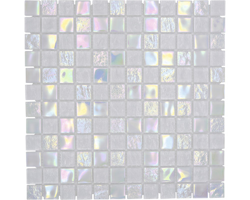 Mozaic piscină sticlă CM S100 alb 30,4x30,4 cm Placă mozaic pătrată din sticlă pentru perete și podea