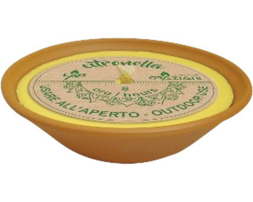 Lumânare parfumată cu citronella în vas de teracotă pentru exterior