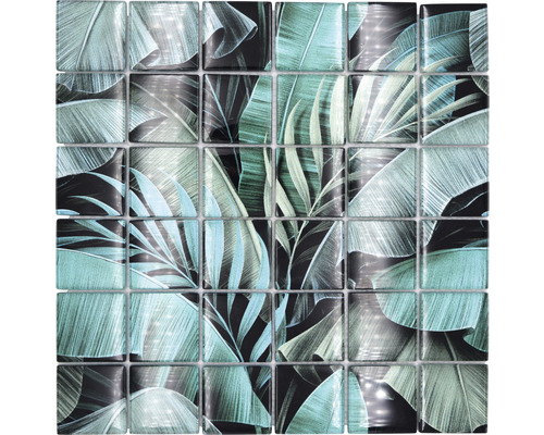 Mozaic sticlă XCM RF05 verde 29,8x29,8 cm