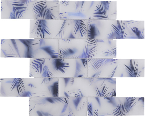 Mozaic sticlă XCM HL34 albastru mat 29,8x29,8 cm