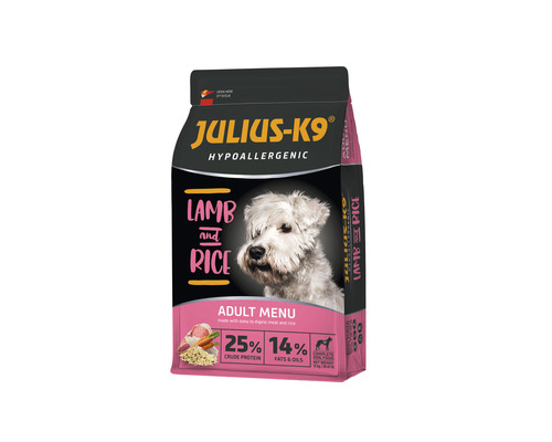 Hrană uscată pentru câini JULIUS-K9 Adult Hypoallergenic cu miel și orez 12 kg