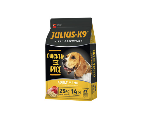Hrană uscată pentru câini JULIUS-K9 Adult Vital Essentials cu păsări de curte și orez 12 kg-0