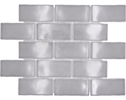 Mozaic piscină ceramic HSS 345 gri 26,5x30,9 cm Plăci de mozaic din sticlă în format orizontal