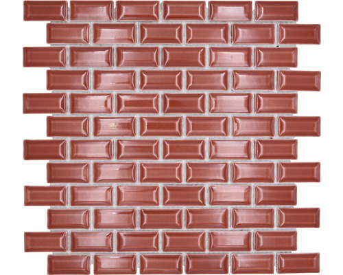 Mozaic piscină ceramic CBR 112 rosu 30x30 cm Placă mozaic în formă de cărămidă pentru decorațiuni interioare