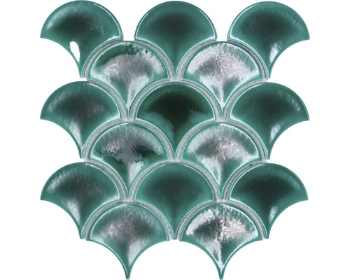 Mozaic piscină ceramic FS IC5 verde 25,9x27,3 cm