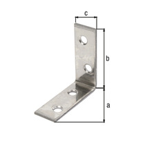 Conector unghiular cu dimensiunile a, b și c.