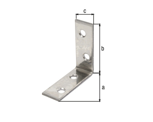 Conector unghiular cu dimensiunile a, b și c.