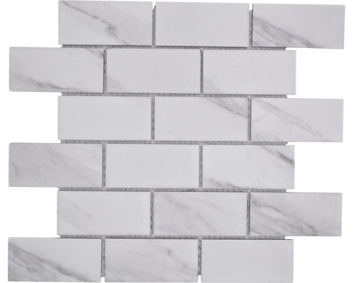 Mozaic piscină ceramic CIM BR CR alb mat 29,55x29,1 cm Placă de mozaic cu design de cărămidă pentru placarea pereților