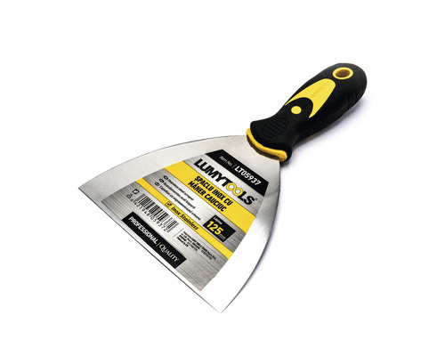 Șpaclu pentru zugrăvit Lumy Tools Profesional 125mm, mâner din plastic/cauciuc Şpaclu din oțel inoxidabil cu mâner de cauciuc