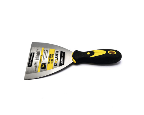 Şpaclu cu lamă din oțel inoxidabil și mâner din plastic, lățimea lamei 125 mm