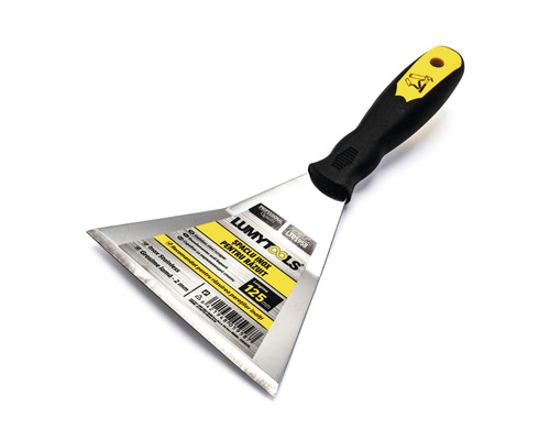 Șpaclu pentru răzuit Lumy Tools Profesional 125mm, mâner din plastic/cauciuc Şpaclu din oțel inoxidabil cu mâner din plastic