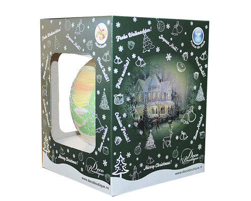 Glob decorat pentru bradul de Crăciun în ambalaj de cadou