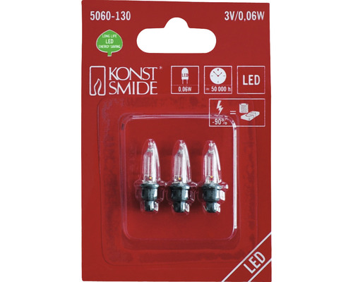 Logo Konstsmide. Trei becuri LED în ambalaj