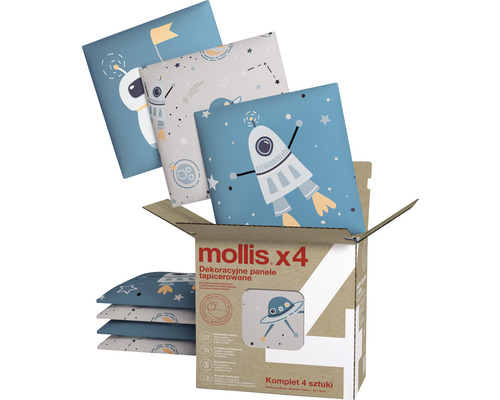 Set panouri decorative Mollis cu motiv spațial, 4 bucăți