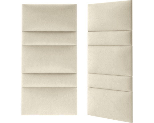 Două panouri de perete bej cu suprafață tapițată