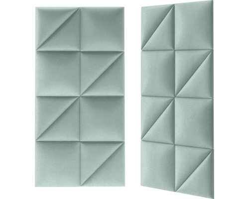 Două panouri acustice cu un model geometric tridimensional.